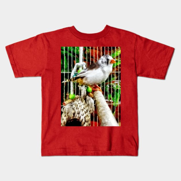 Birds - Zebra Finch Kids T-Shirt by SusanSavad